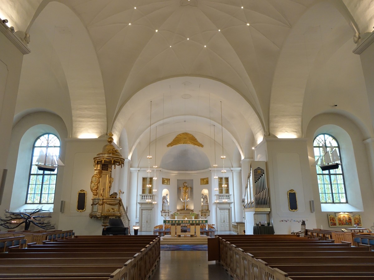 Karlstad, Innenraum der Domkirche, Altarbild von 1792 von Johan Tobias Sergel (18.06.2015)
