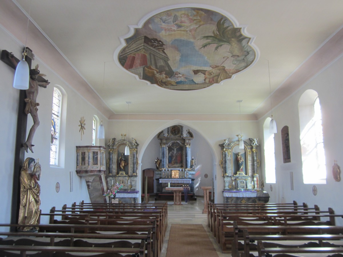 Karsee, Altre und Deckengemlde der St. Kilian Kirche (17.03.2014)