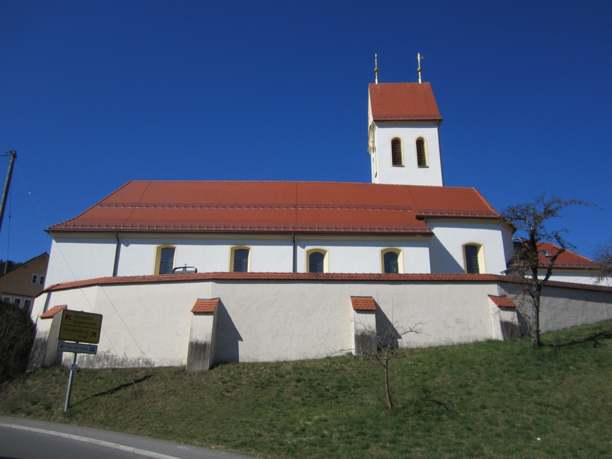 Karsee, St. Kilian Kirche, erbaut von 1190 bis 1194 (17.03.2014)