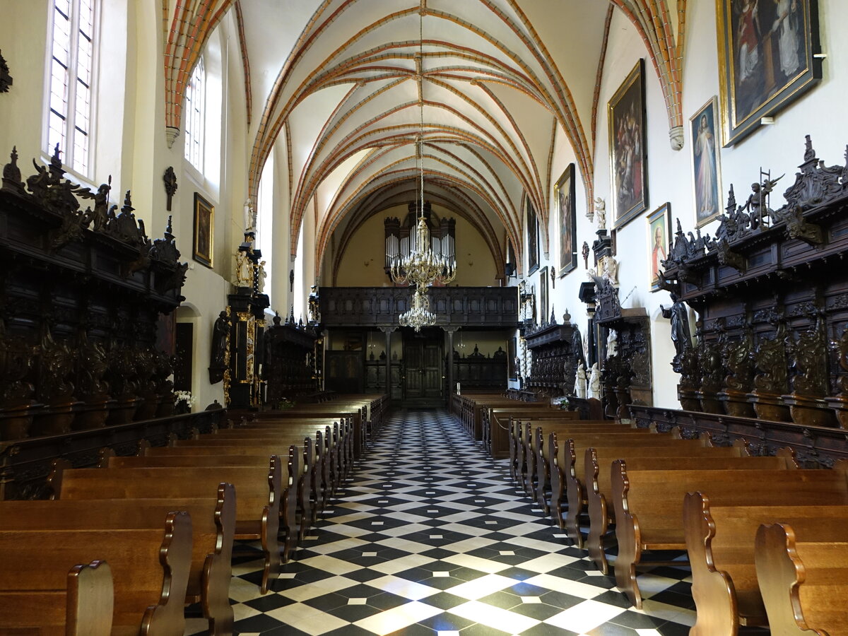 Kartuzy / Karthaus, Innenraum mit Sterngewlbe in der Kathuser Klosterkirche (02.08.2021)