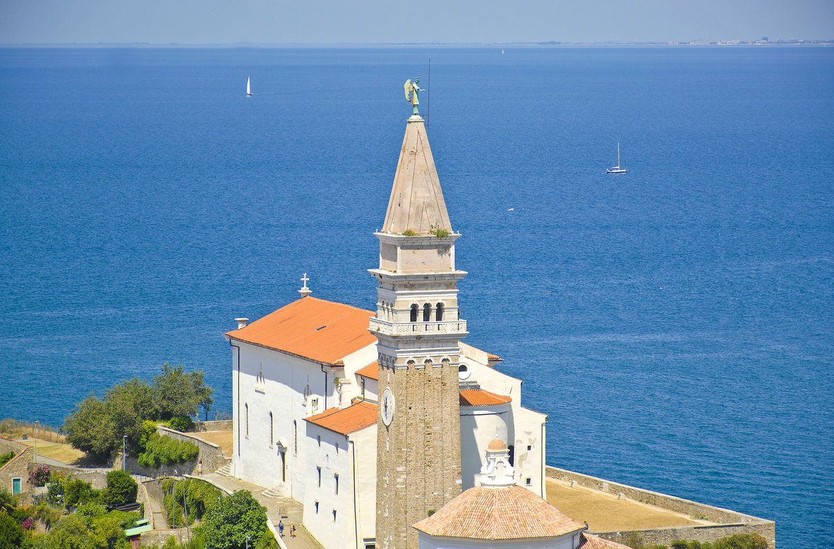 Kathedrale St. Georg in Piran. Aufnahme: 26. Juli 2016.