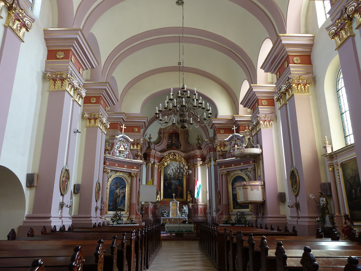 Kecskemet, barocker Innenraum der Piaristenkirche St. Miklos (25.08.2019)