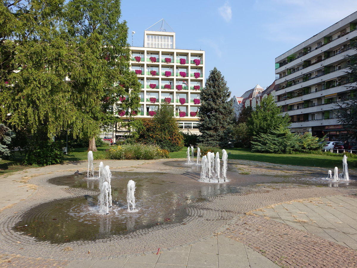 Kecskemet, Brunnen und City Wellness Hotel am Kossuth Ter (25.08.2019)