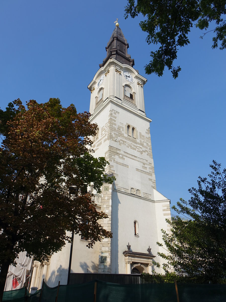 Kecskemet, Reformierte Kirche am Szabadsag Ter, erbaut von 1680 bis 1683 (25.08.2019)