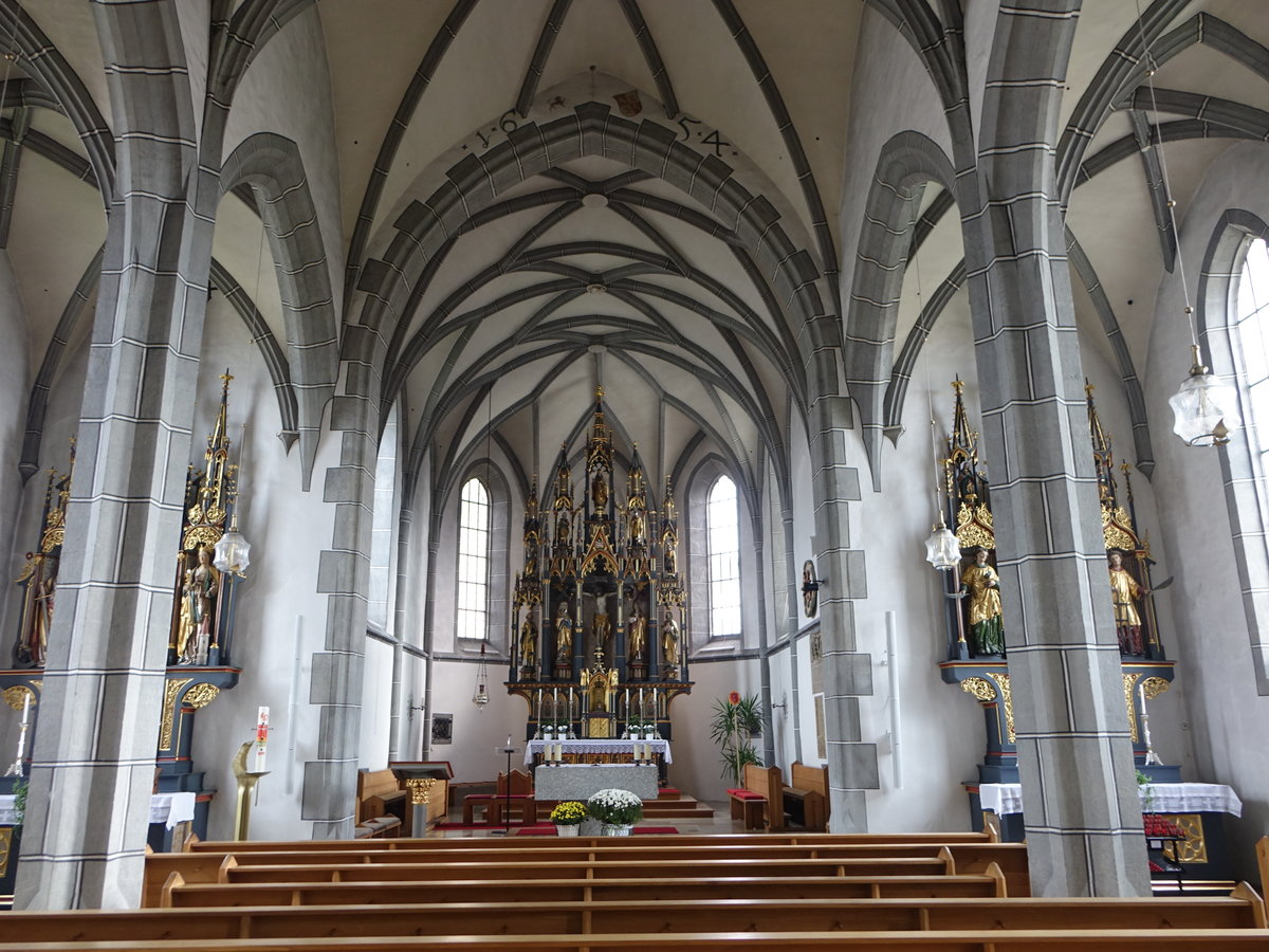 Kellberg, nachgotischer Innenraum der kath. Pfarrkirche St. Blasius, erbaut bis 1654 (21.10.2018)