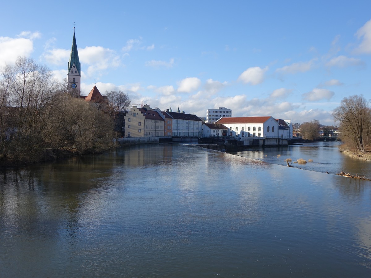 Kempten, Aussicht auf die Altstadt mit St. Mang Kirche (29.01.2016)