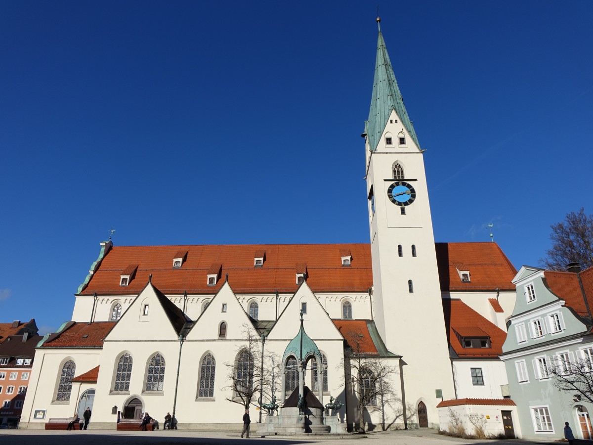 Kempten, Ev. St. Mang Kirche, erbaut im 15. Jahrhundert (29.01.2016)