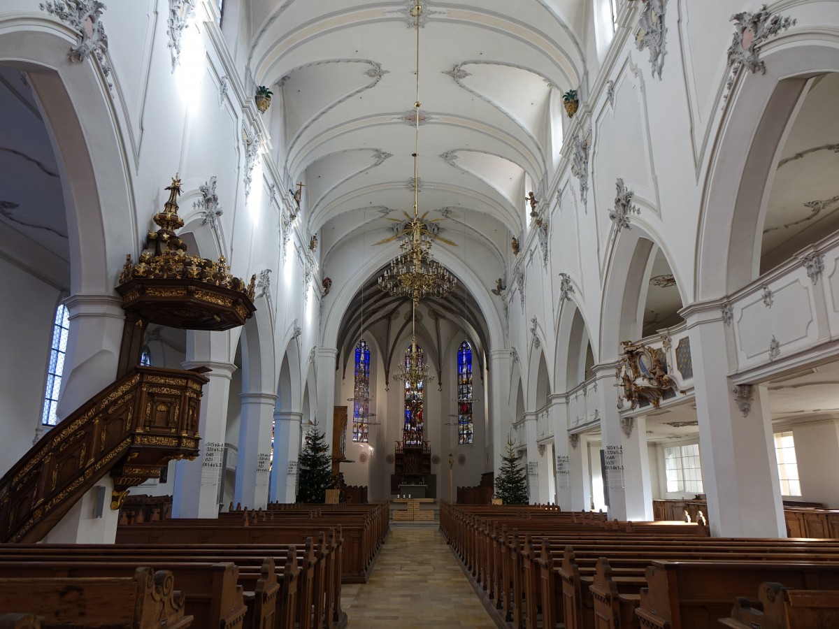 Kempten, Innenraum der St. Mang Kirche (29.01.2016)