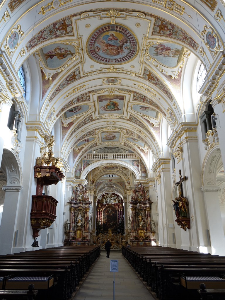 Kempten, Innenraum der Stiftsbasilika St. Lorenz (29.01.2016)