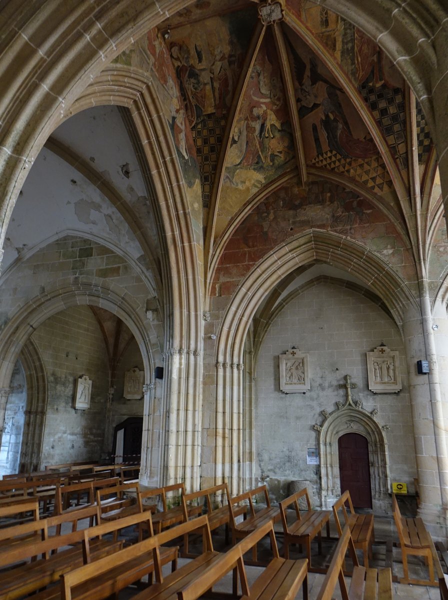 Kernascleden, Fresken aus dem 15. Jahrhundert in der Notre-Dame Kirche (11.07.2017)
