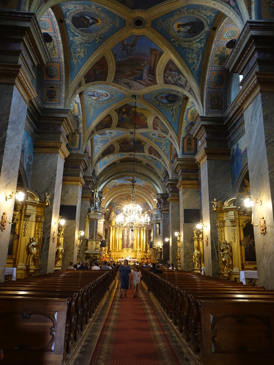 Kielce, sptbarocker Innenraum aus dem 18. Jahrhundert in der Kathedrale Maria Himmelfahrt (18.06.2021)