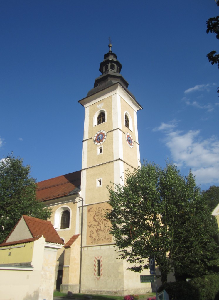 Kindberg, Pfarrkirche St. Peter und Paul, erbaut ab 1232, Umgestaltung der gotischen Kirche 1773 durch J. Hueber (17.08.2013)