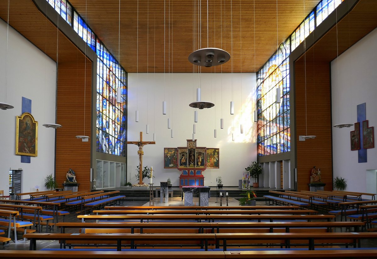 Kippenheim, Blick zum Altar in der St.Mauritius-Kirche, Sept.2020
