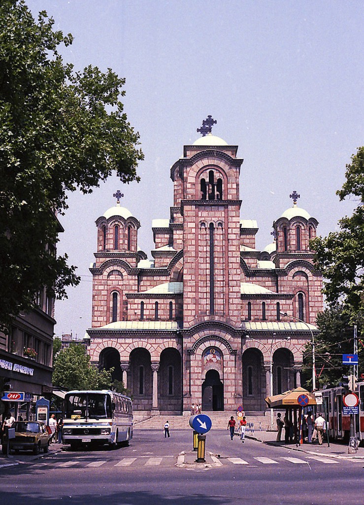 Kirche des Hl. Markus in Belgrad. Aufnahme: Juli 1984 (digitalisiertes Negativfoto).