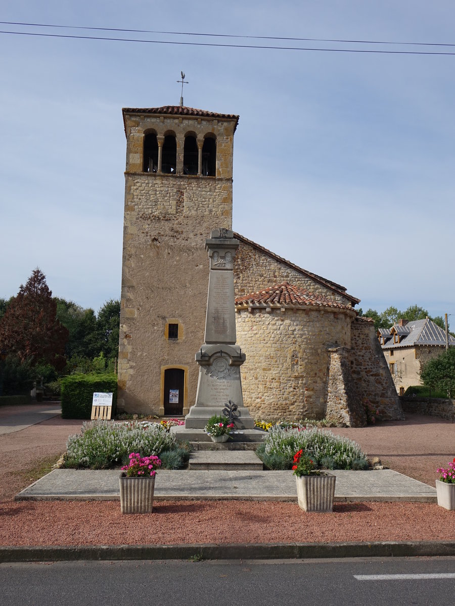 Kirche St. Martin in Saint-Martin du Lac, erbaut um 1100, Langhaus neu errichtet im 19. Jahrhundert (22.09.2016)
