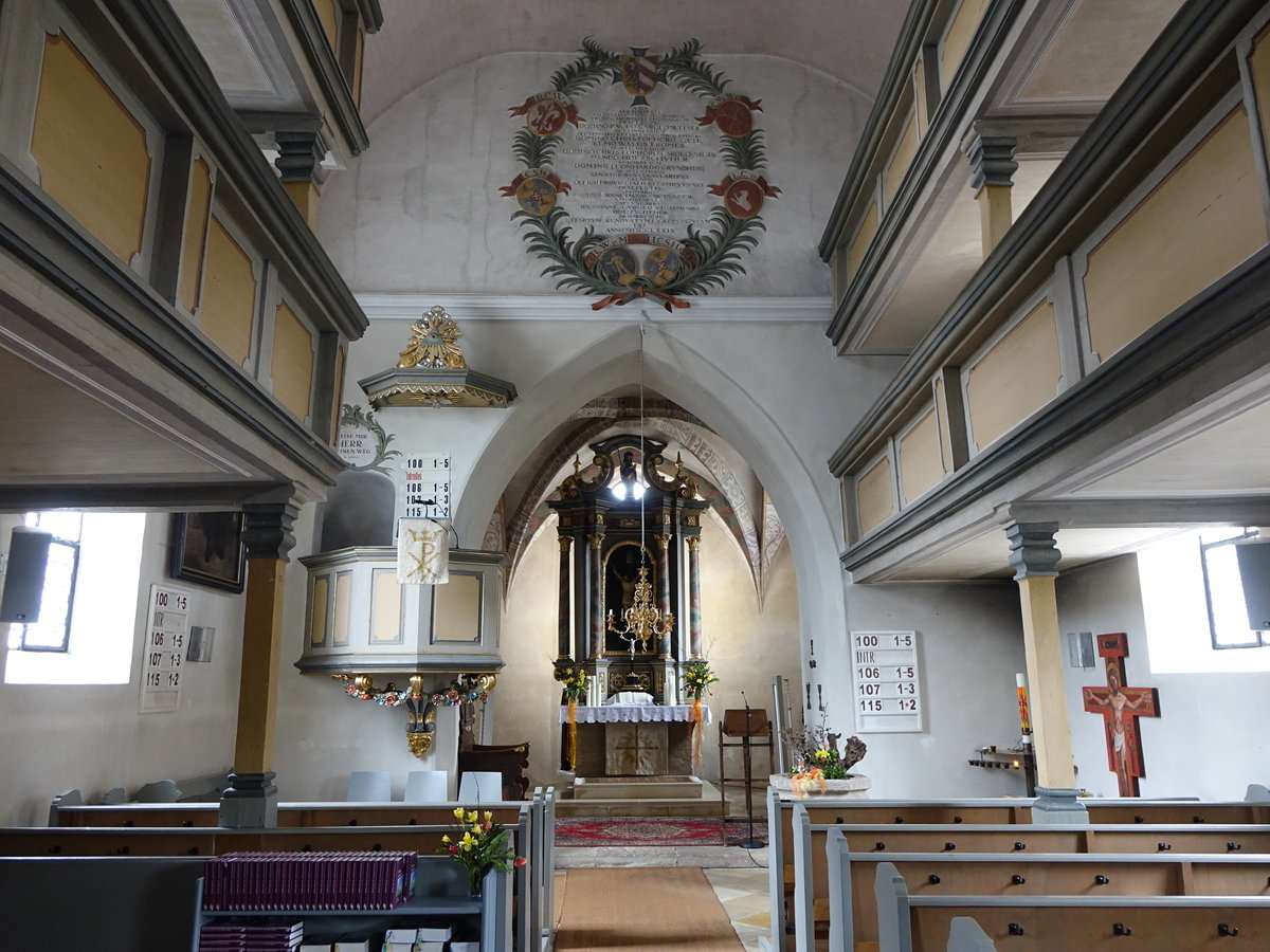 Kirchrsselbach, Innenraum der Ev. St. Jakobus Kirche (27.03.2016)