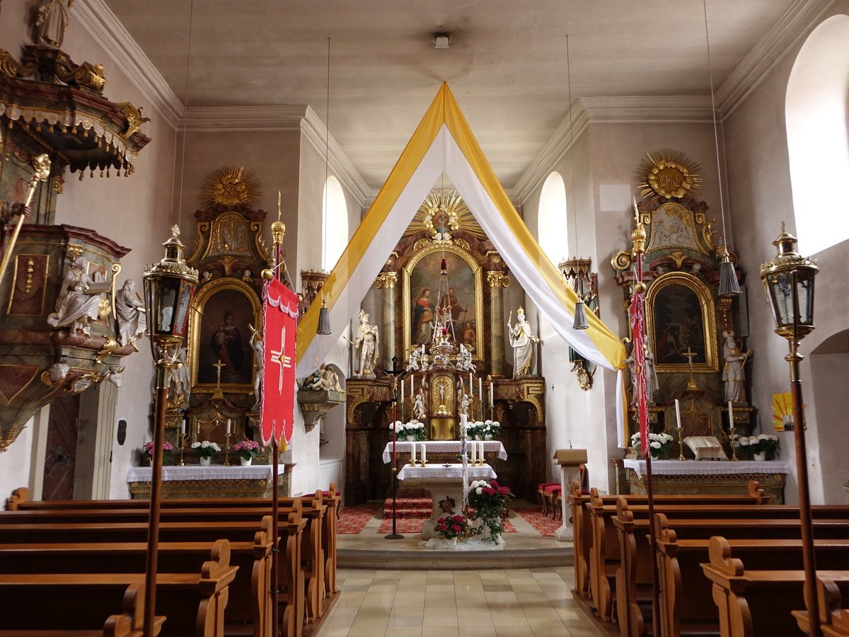 Kirchschletten, barocke Ausstattung in der Pfarrkirche St. Johannes der Täufer (09.04.2018)
