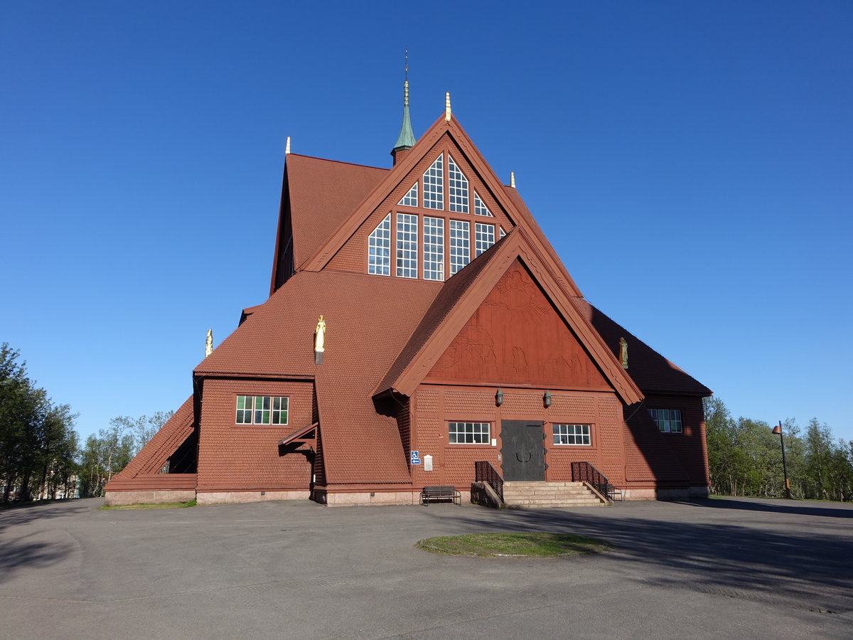 Kiruna, Ev. Kirche, erbaut von 1909 bis 1912 nach Plnen des Architekten Gustaf Wickman (01.06.2018)
