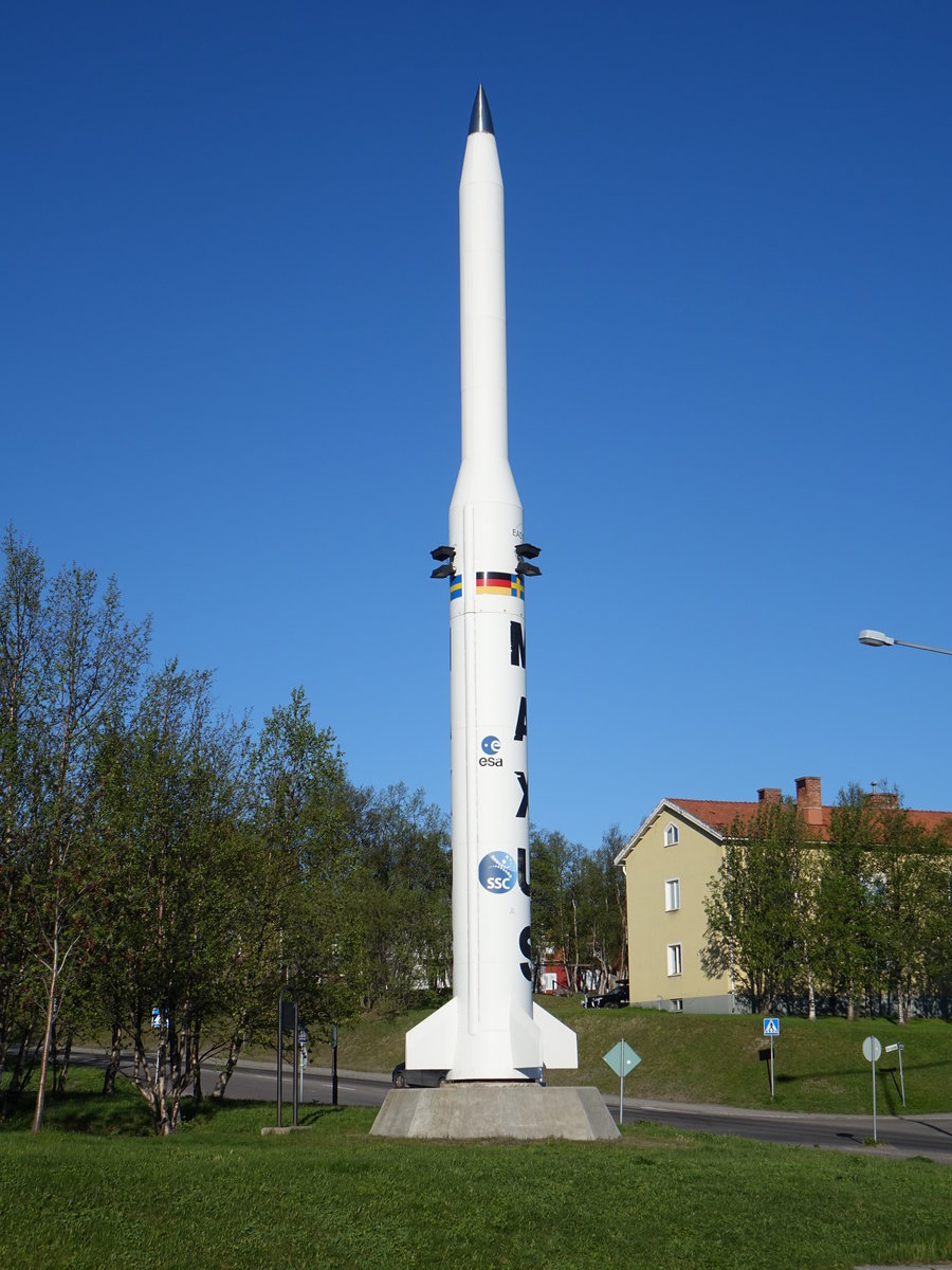 Kiruna, Museumsrakete der ESA am Gruvvgen (01.06.2018)
