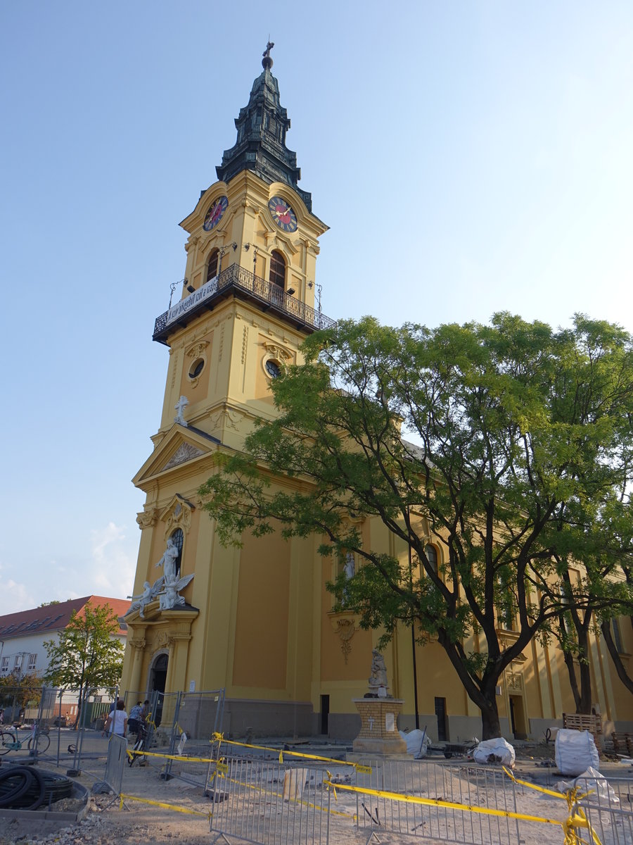 Kiskunfelegyhaza, Pfarrkirche der Hl. Jungfrau Maria, erbaut von 1744 bis 1752 (25.08.2019)