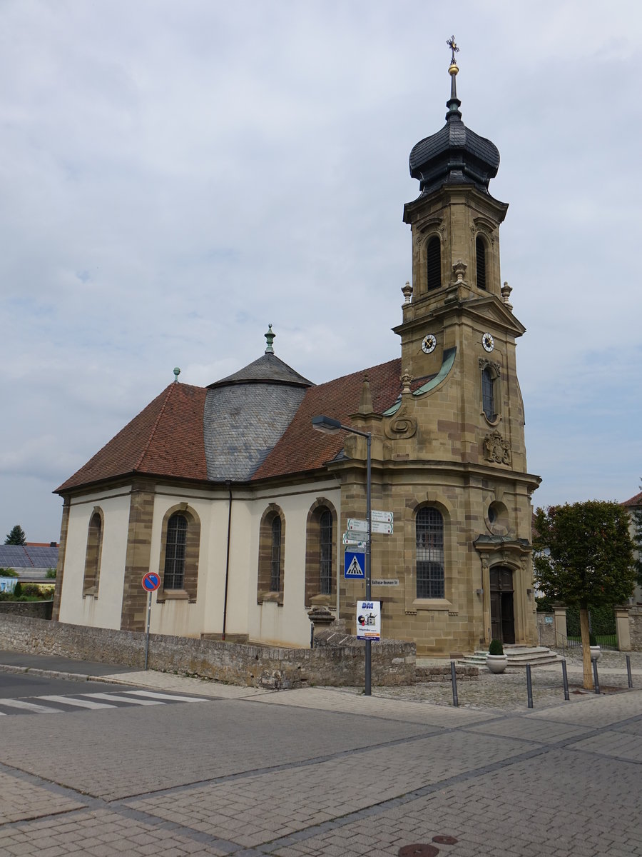Kitzingen, Kath. Kreuzkapelle, erbaut von 1741 bis 1745 durch Balthasar Neumann (27.08.2017)