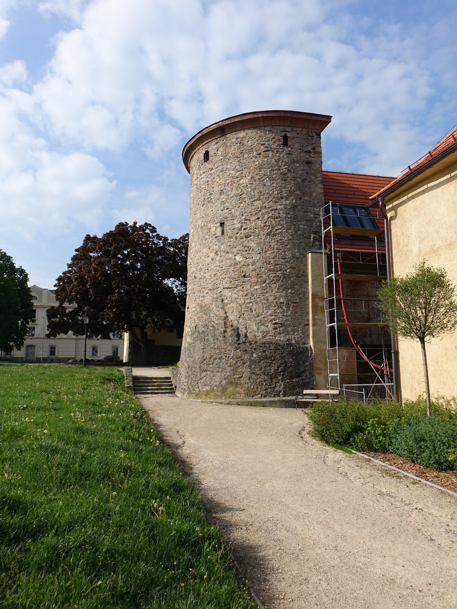 Klatovy / Klattau, Turm der Stadtbefestigung im K. Hostase Park (25.05.2018)