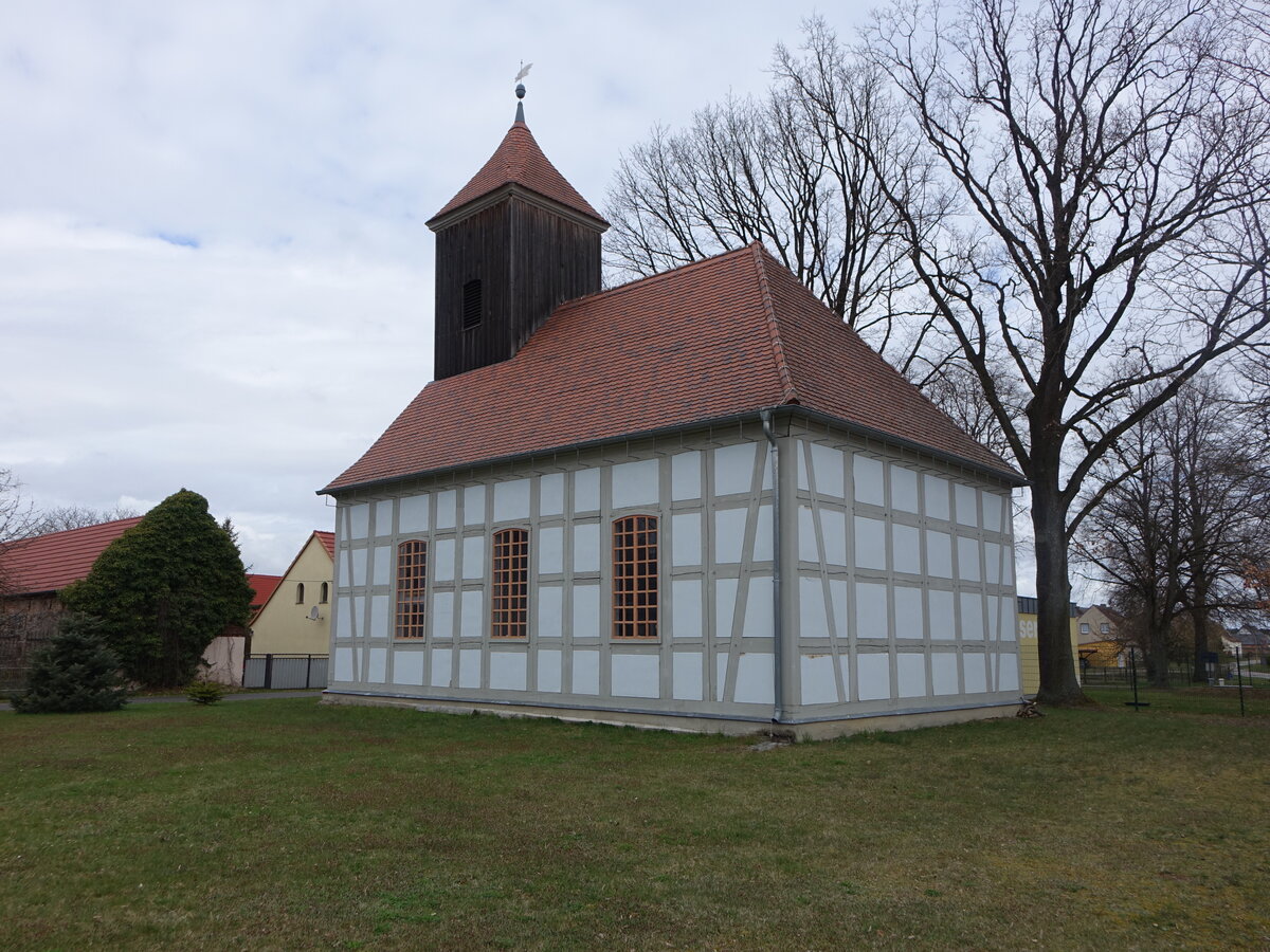 Klein Muckrow, evangelische Fachwerkkirche, erbaut 1777 (04.04.2026)