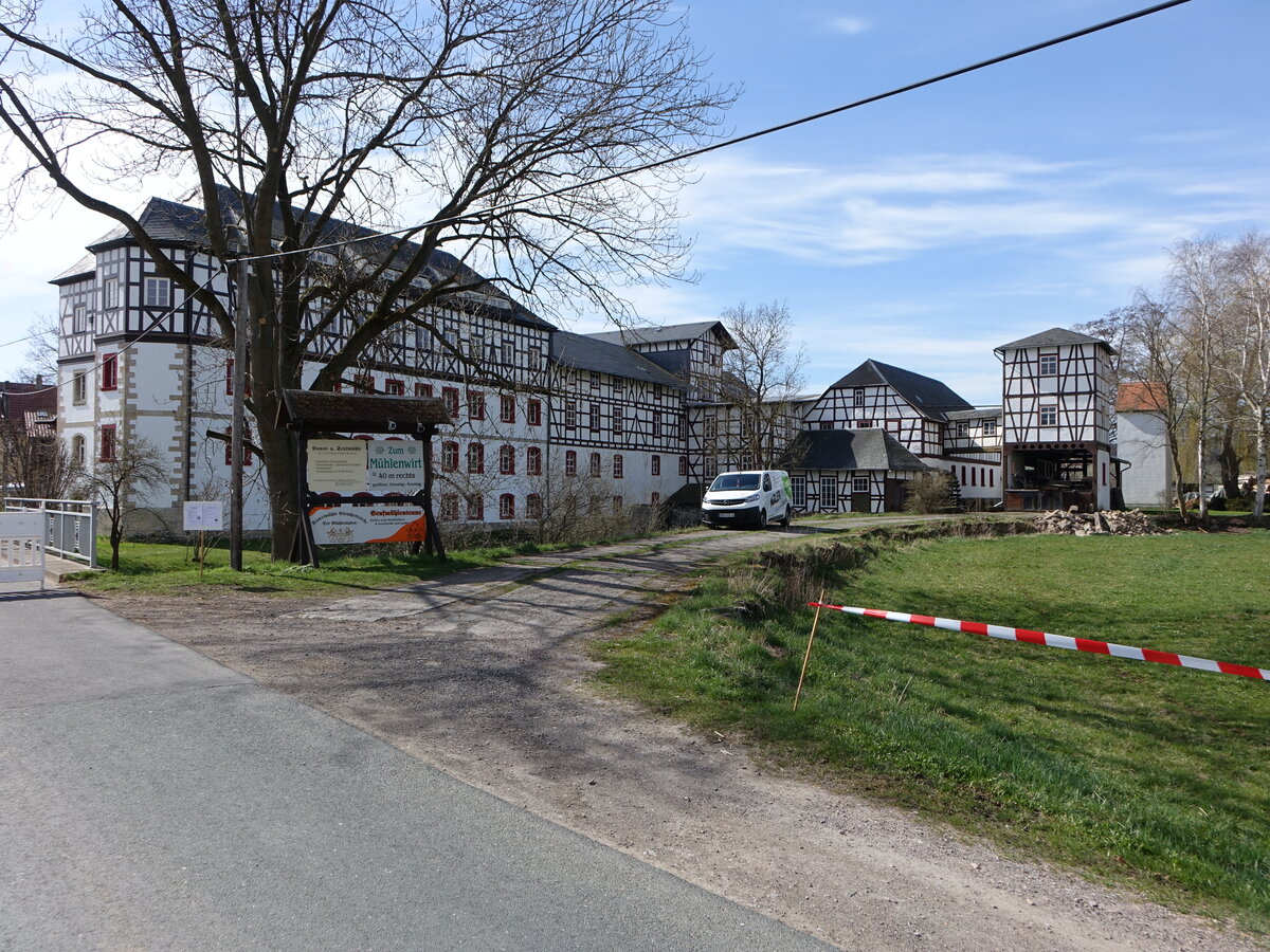 Kleinhettstedt, Kunst- und Senfmhle, erbaut im 16. Jahrhundert (17.04.2022)
