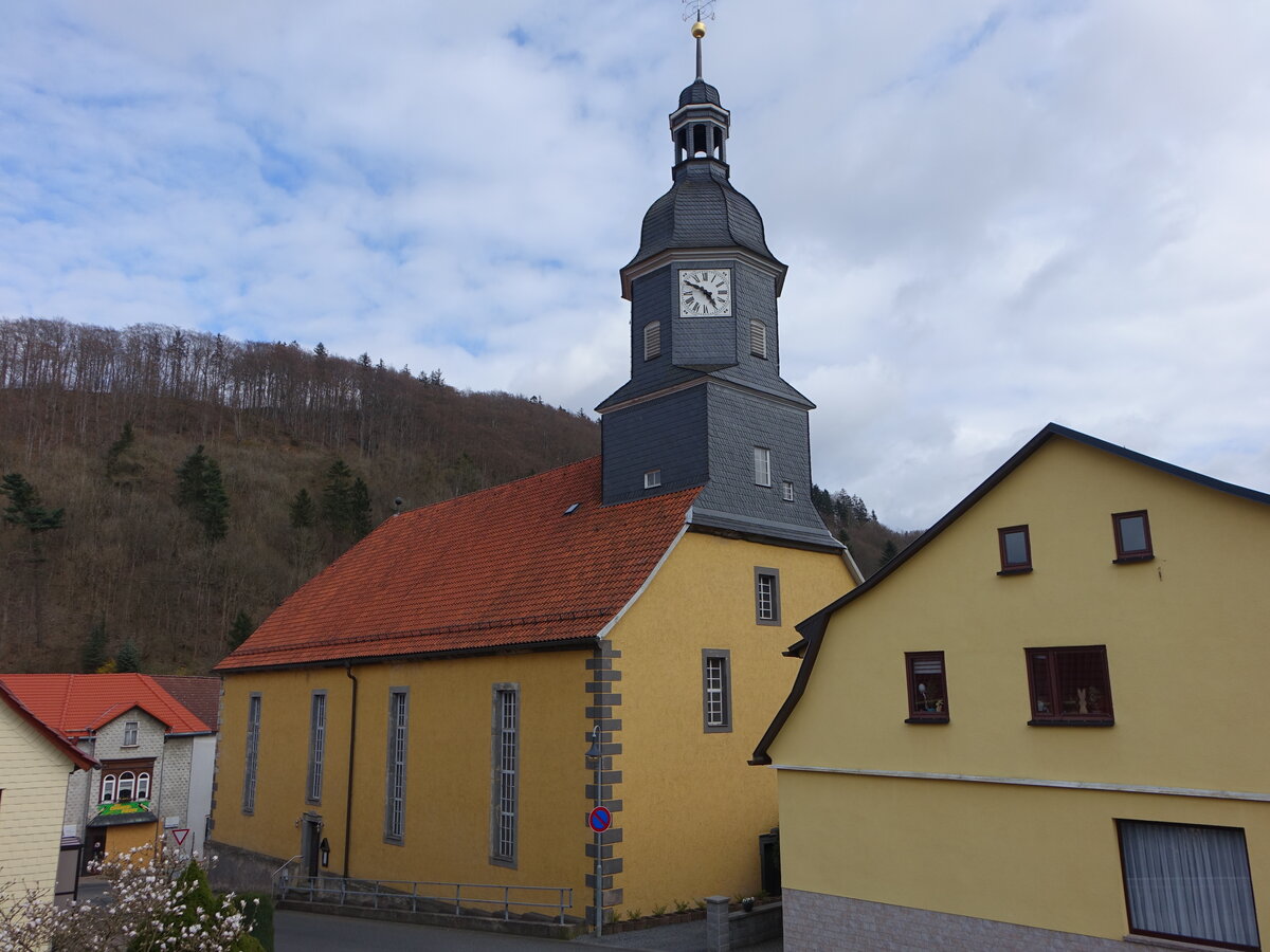 Kleinschmalkalden, evangelische Hessische Kirche, erbaut 1719 (15.04.2022)