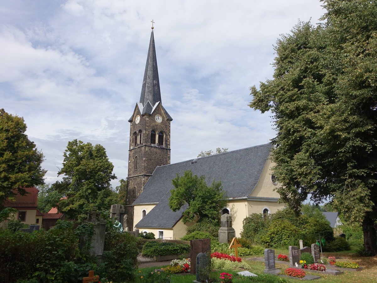 Kleinwaltersdorf, evangelische Dorfkirche, erbaut ab 1346, barocker Umbau 1771 (18.09.2023)