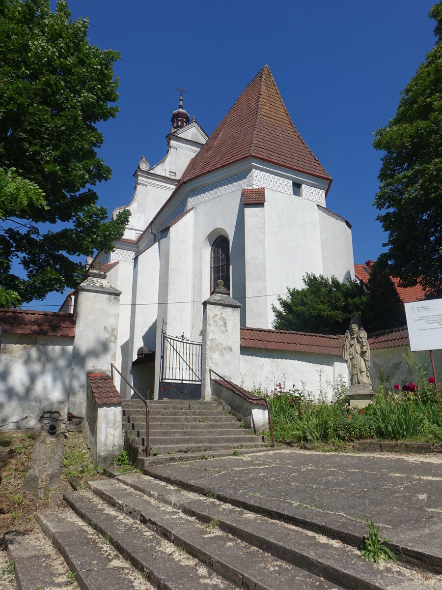 Klimontow, Kirche der Heiligen Jungfrau Maria und St. Jacek, ehem. Dominikanerkirche, erbaut bis 1613 von Jan Zbigniew Ossoliński (18.06.2021)
