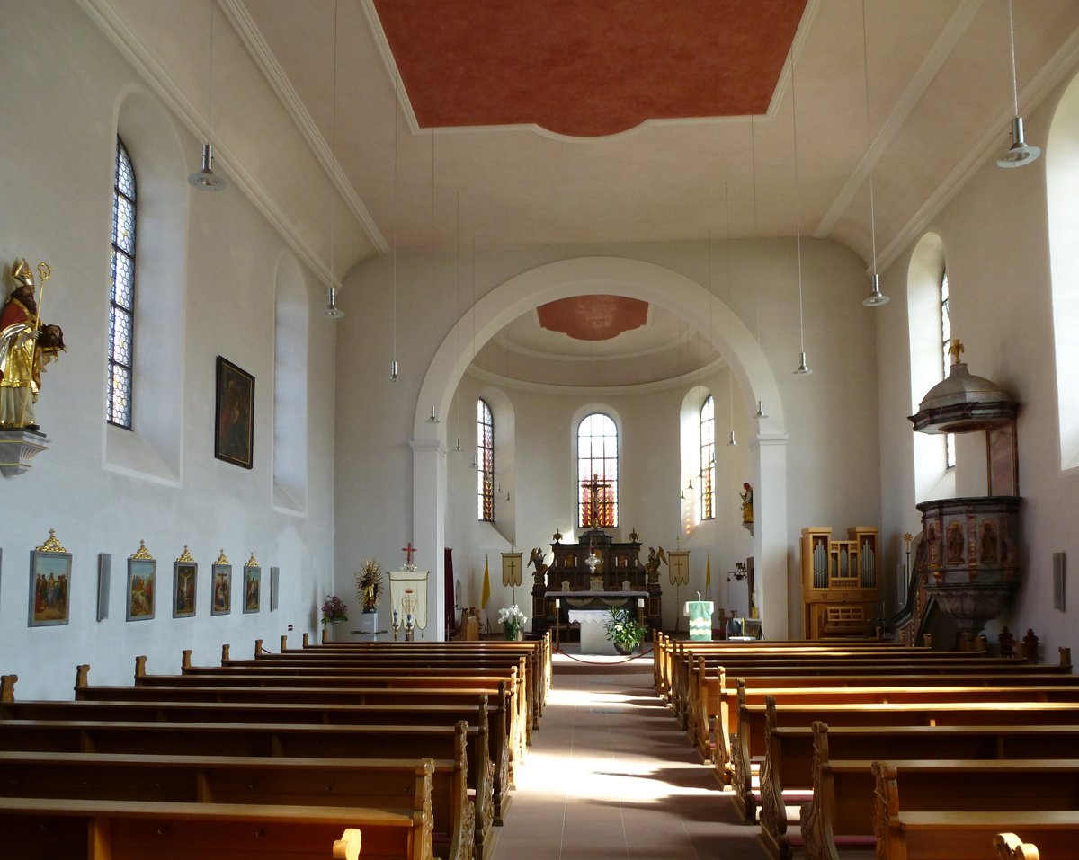 Klingenmünster, Blick in den Innenraum der Klosterkirche, Sept.2017