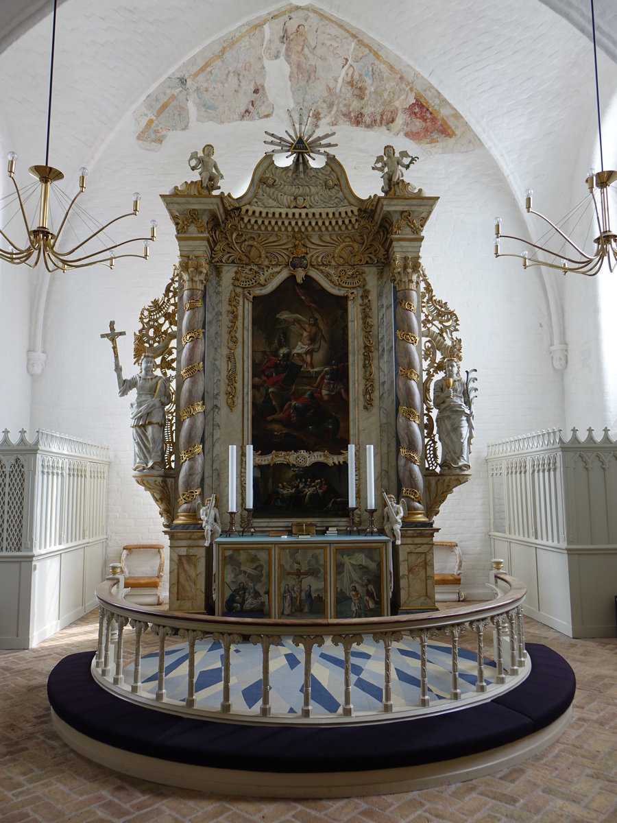 Kliplev, Hochaltar von 1775 in der Ev. Kirche (20.07.2019)