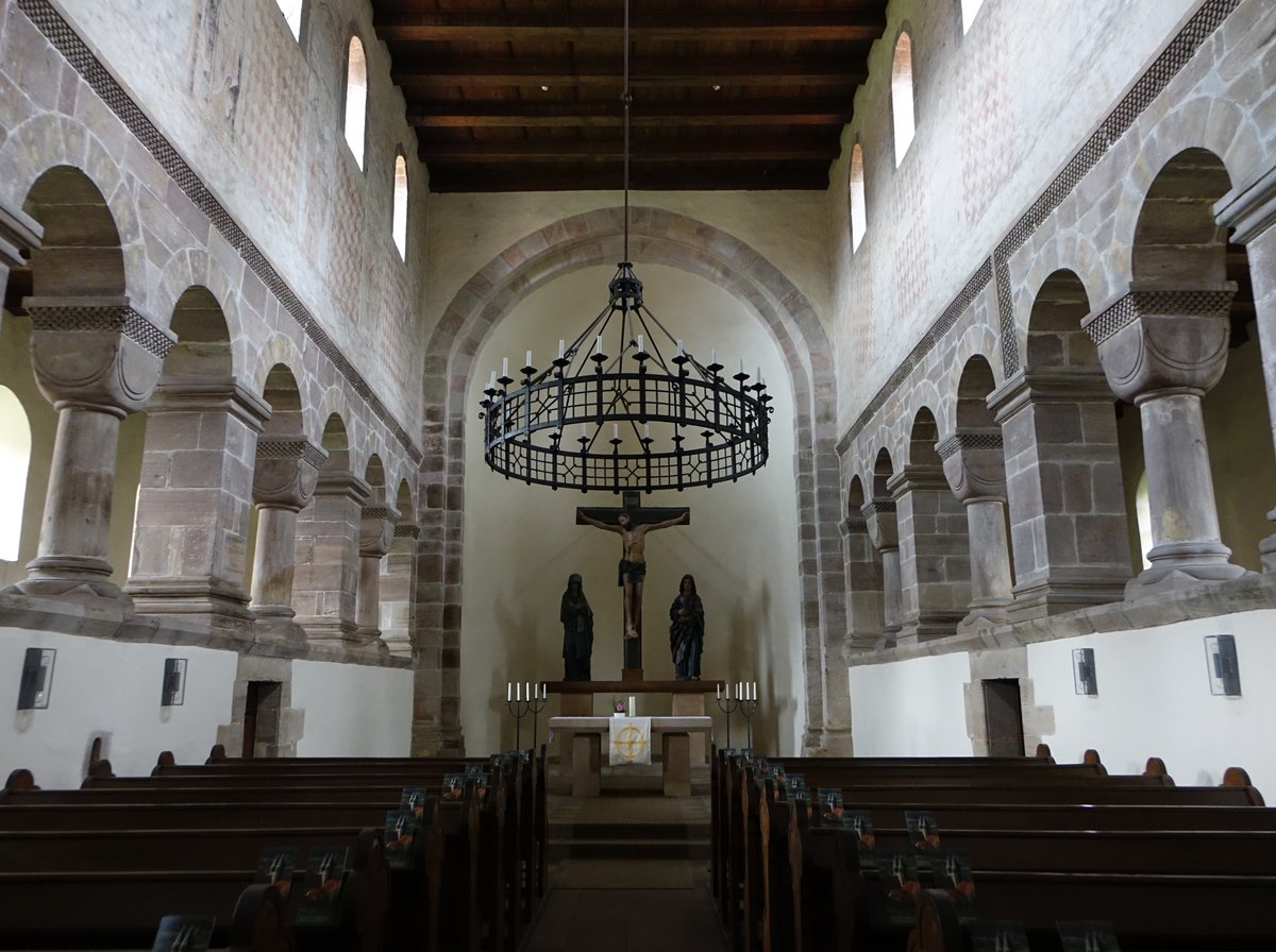 Kloster Bursfelde, Innenraum der Klosterkirche, erbaut 1093 (06.06.2019)