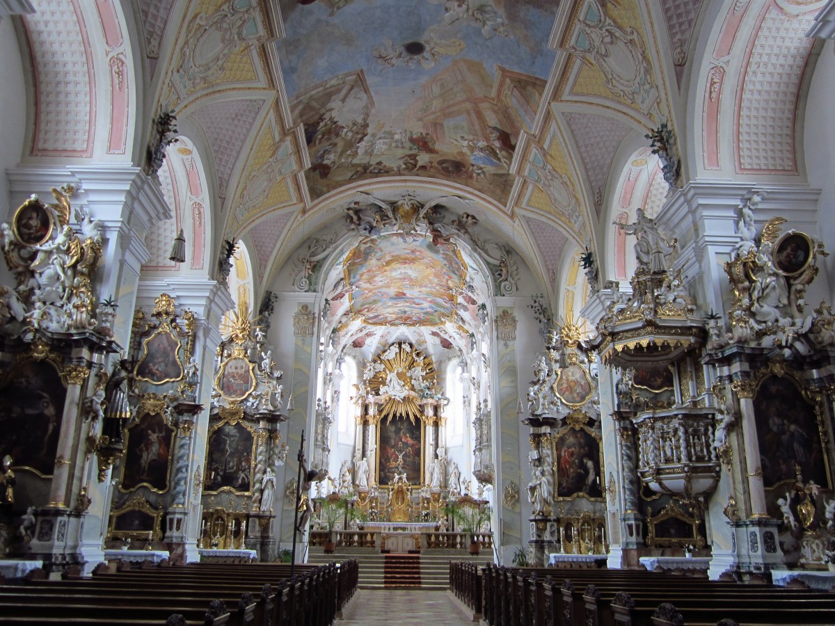 Klosterkirche St. Johannes in Mallersdorf, Hochaltar von Ignaz Gnther (17.02.2012)