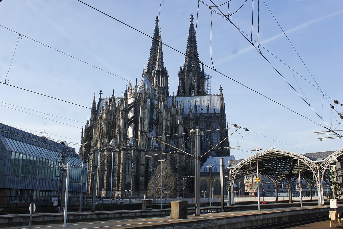 Klner Dom vom Klner Hauptbahnhof fotografiert, am 29.12.2015.