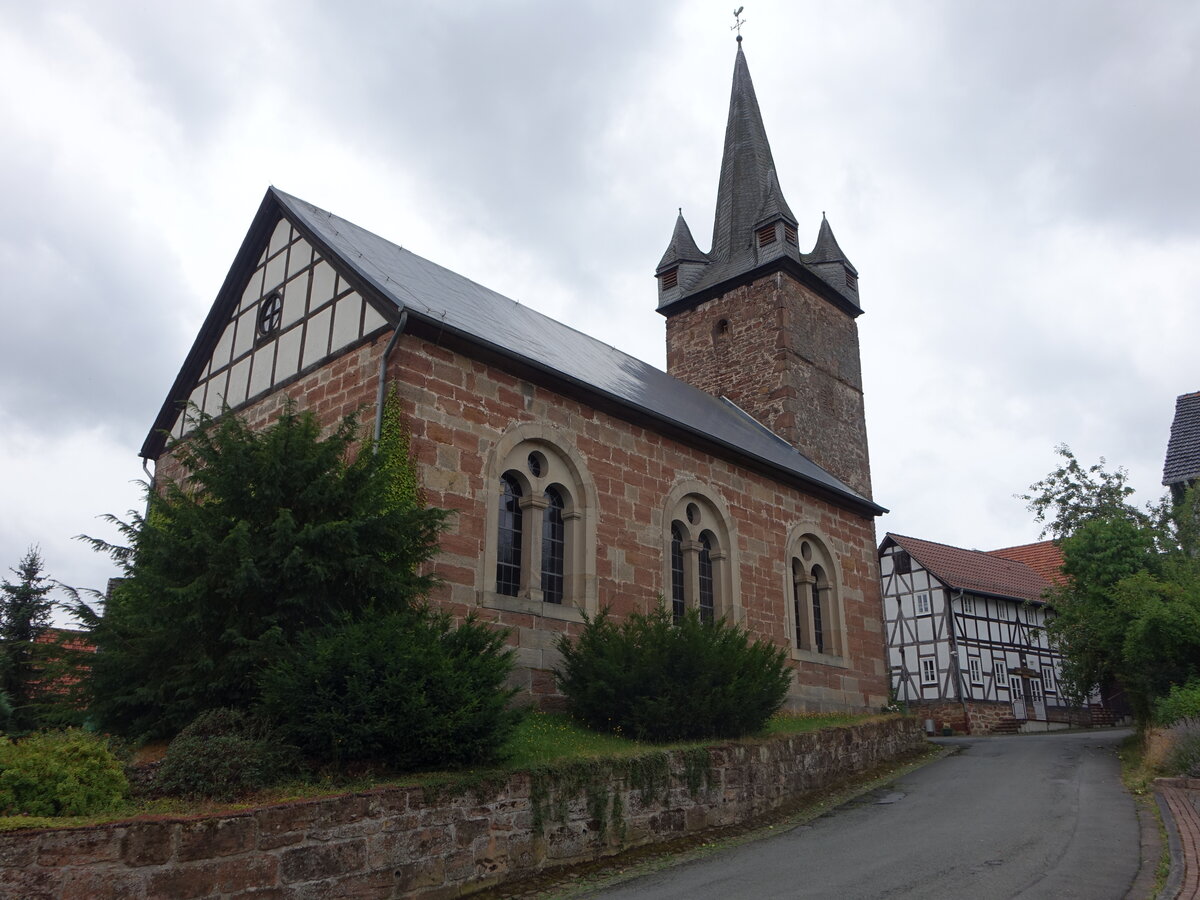 Knigshagen, evangelische Kirche, erbaut von 1846 bis 1847 (05.08.2022)