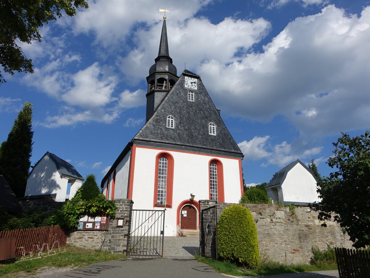 Knigswalde, evangelische St. Trinitatis Kirche, erbaut 1523 (19.08.2023)