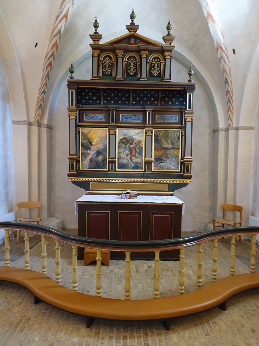Kolt, Altar von 1660 in der romanische Ev. Kirche (07.06.2018)