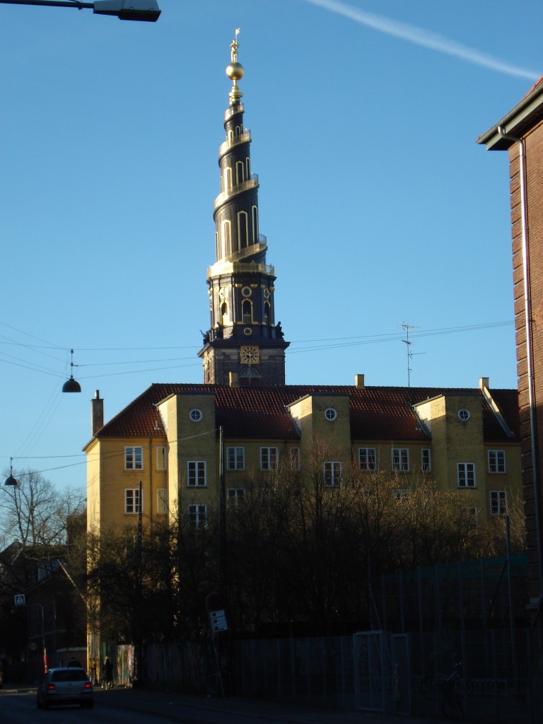Kopenhagen am 8.2.2008: der Turm der Frelsers Kirke (Erlöserkirche)