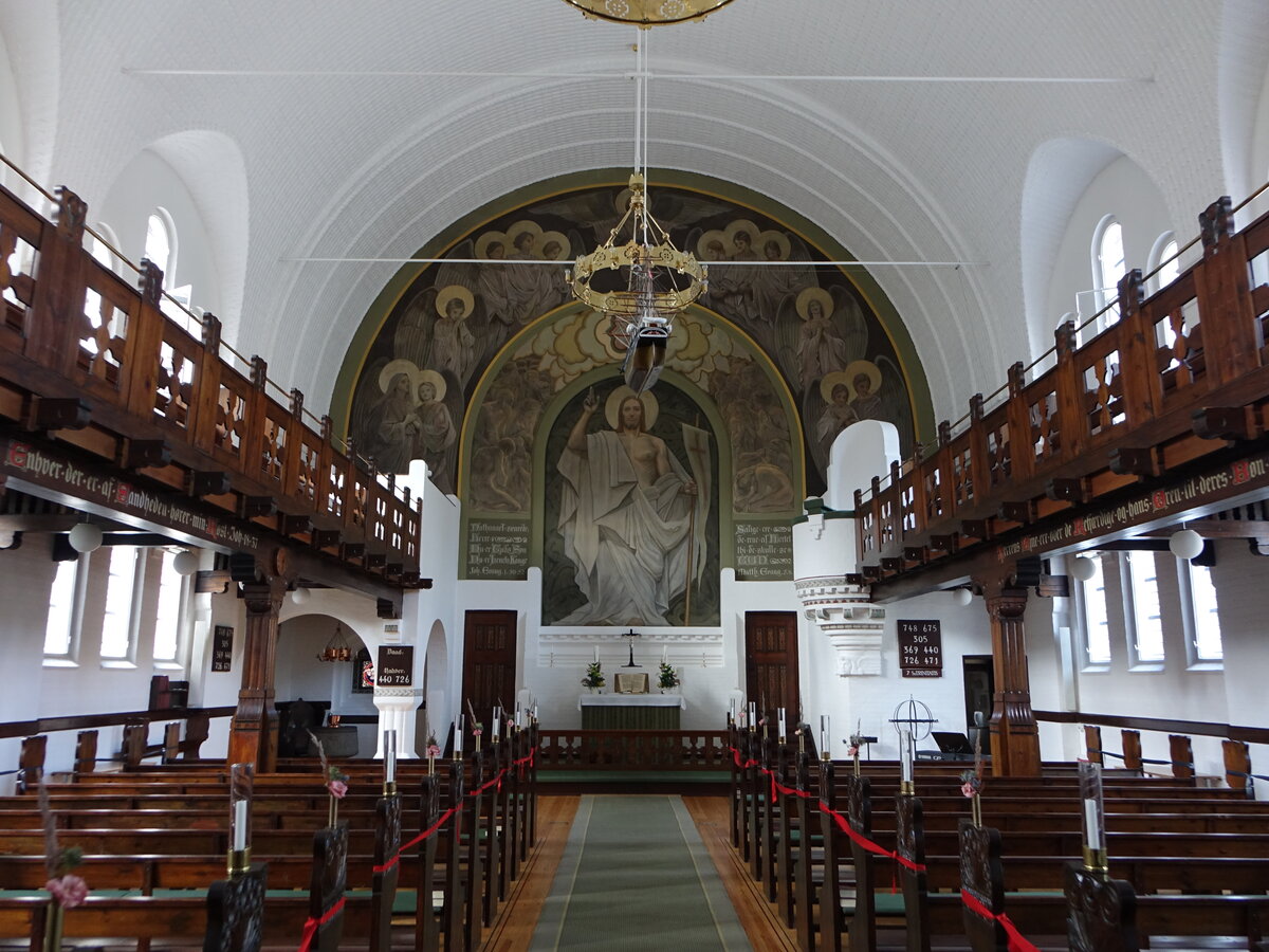 Kopenhagen, Innenraum der Nathanaels Kirche, erbaut von 1895 bis 1899 (24.07.2021)