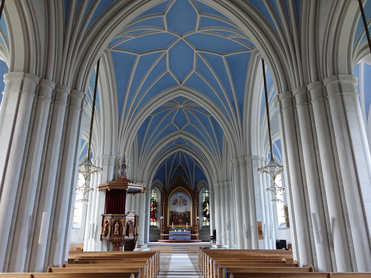 Kopenhagen, Innenraum der St. Johannes Kirche im Stadtteil Nrrebro, erbaut bis 1861 (23.07.2021)