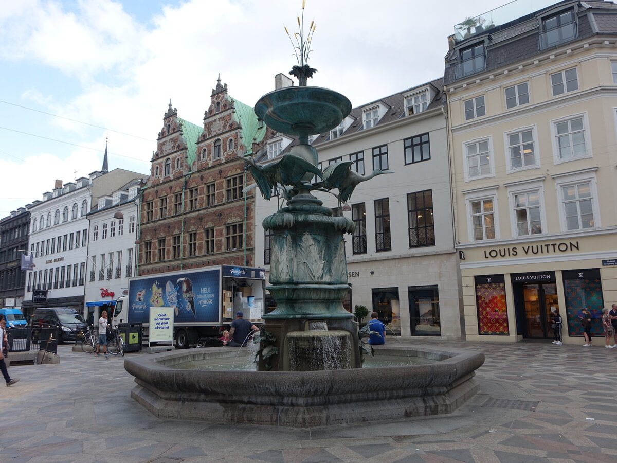 Kopenhagen, Storkespringvandet Brunnen am Amagertorv (23.07.2021)