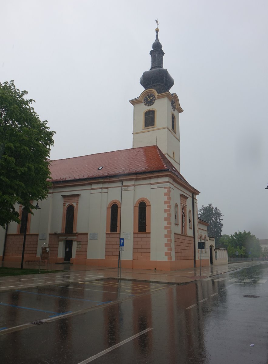Koprivnica, barocke St. Nikolaus Kirche, erbaut im 17. Jahrhundert (03.05.2017)