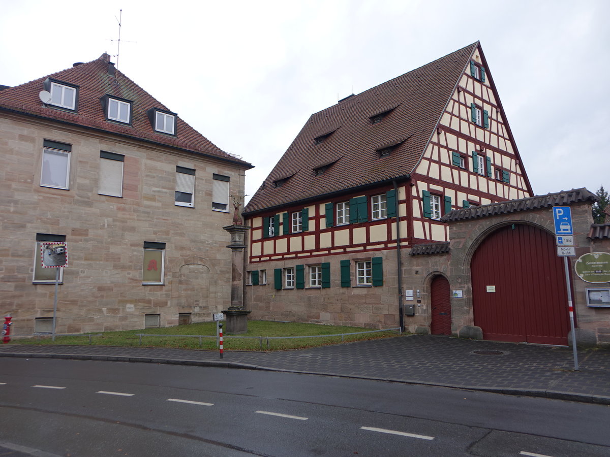 Kornburg, Heimatmuseum in einem Fachwerkhaus an der Hauptstraße (11.12.2016)