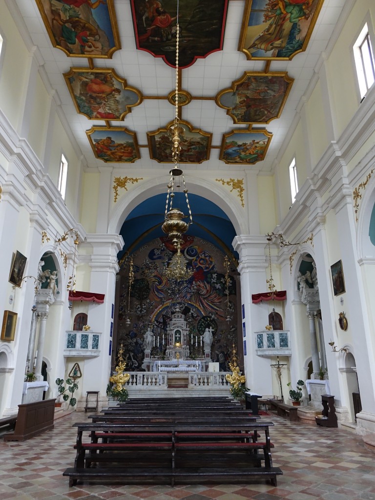 Kotor, St. Eustache Kirche im Stadtteil Dobrota, Hochaltar von Guiseppe Bernadi, 
Gemlde von Josip Kandelari und Frano Potenca (20.09.2015)