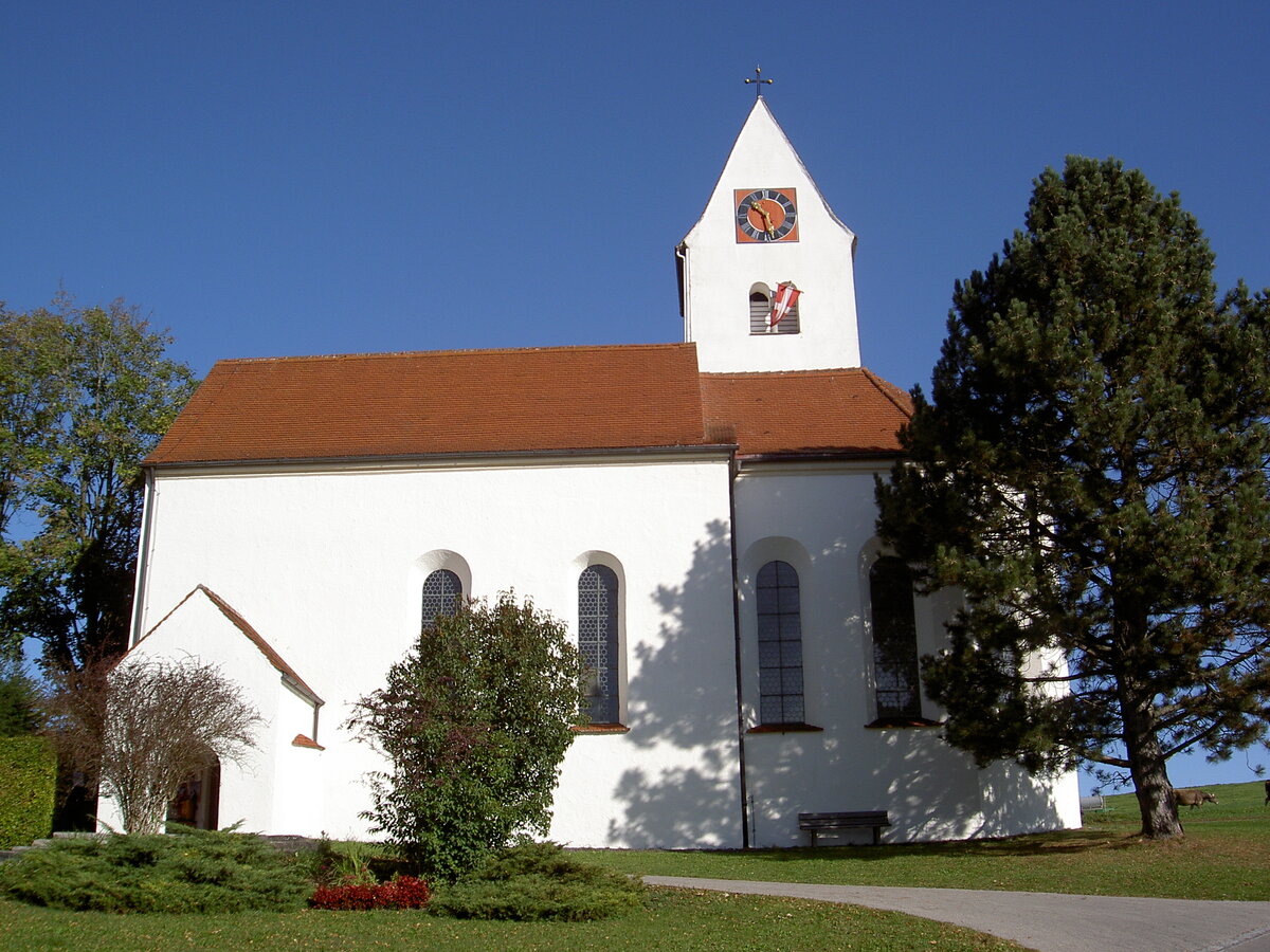 Kraftisried, Pfarrkirche St. Maria Magdalena, erbaut um 1500, barockisiert von 1701 bis 1702 (16.10.2011)