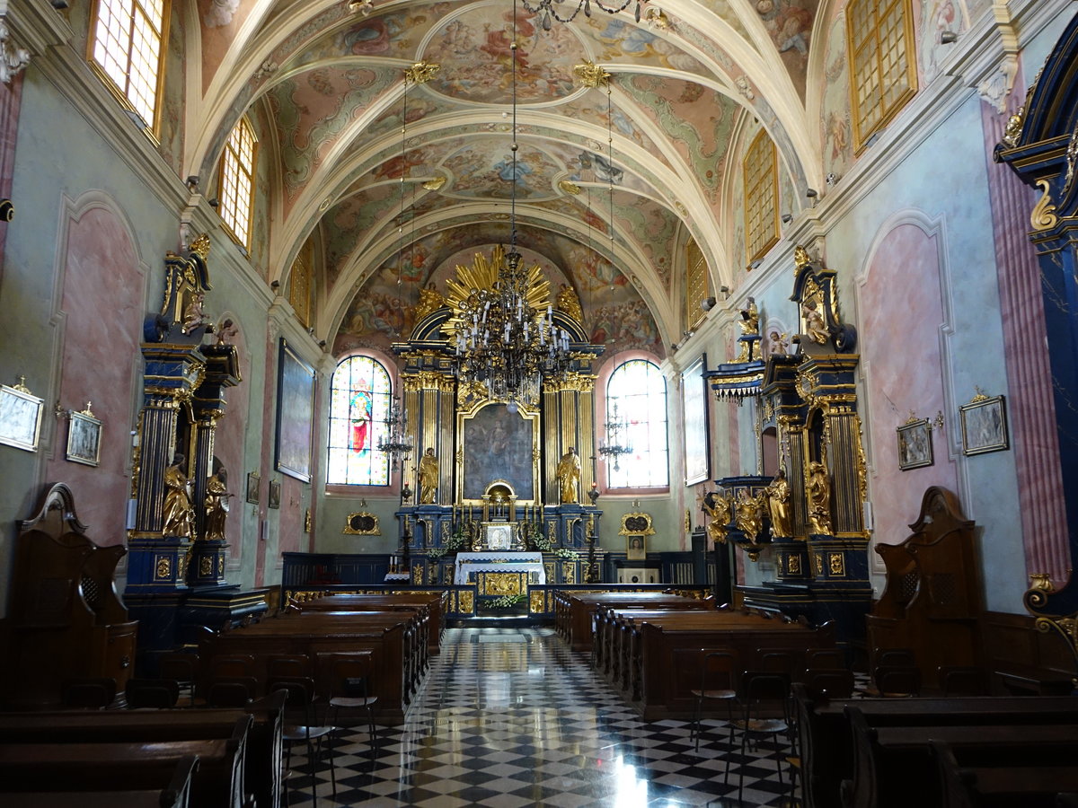 Krakau, barocker Innenraum in der Jesuitenkirche St. Barbara (04.09.2020)