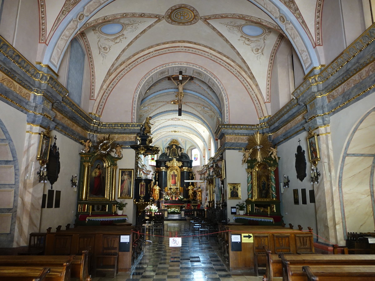 Krakau, barocker Innenraum der Pfarrkirche St. Nikolaus (04.09.2020)