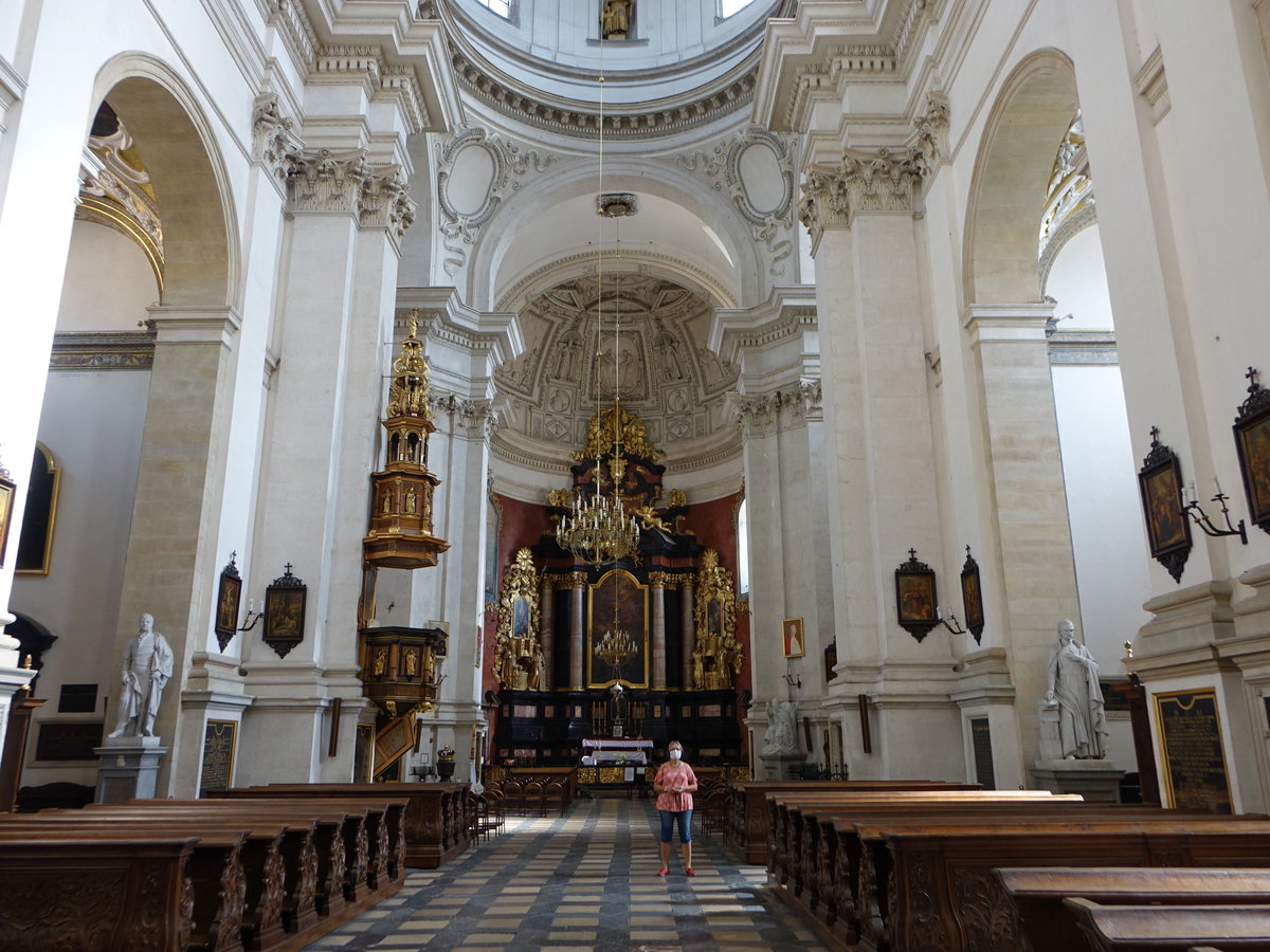Krakau, barocker Innenraum der St. Peter und Paul Kirche, Stuck von Gian Battista Falconi (04.09.2020)